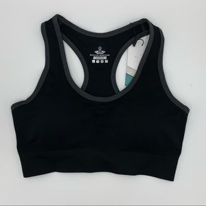 Heathyoga Black Sports Bra Padded High Impact
